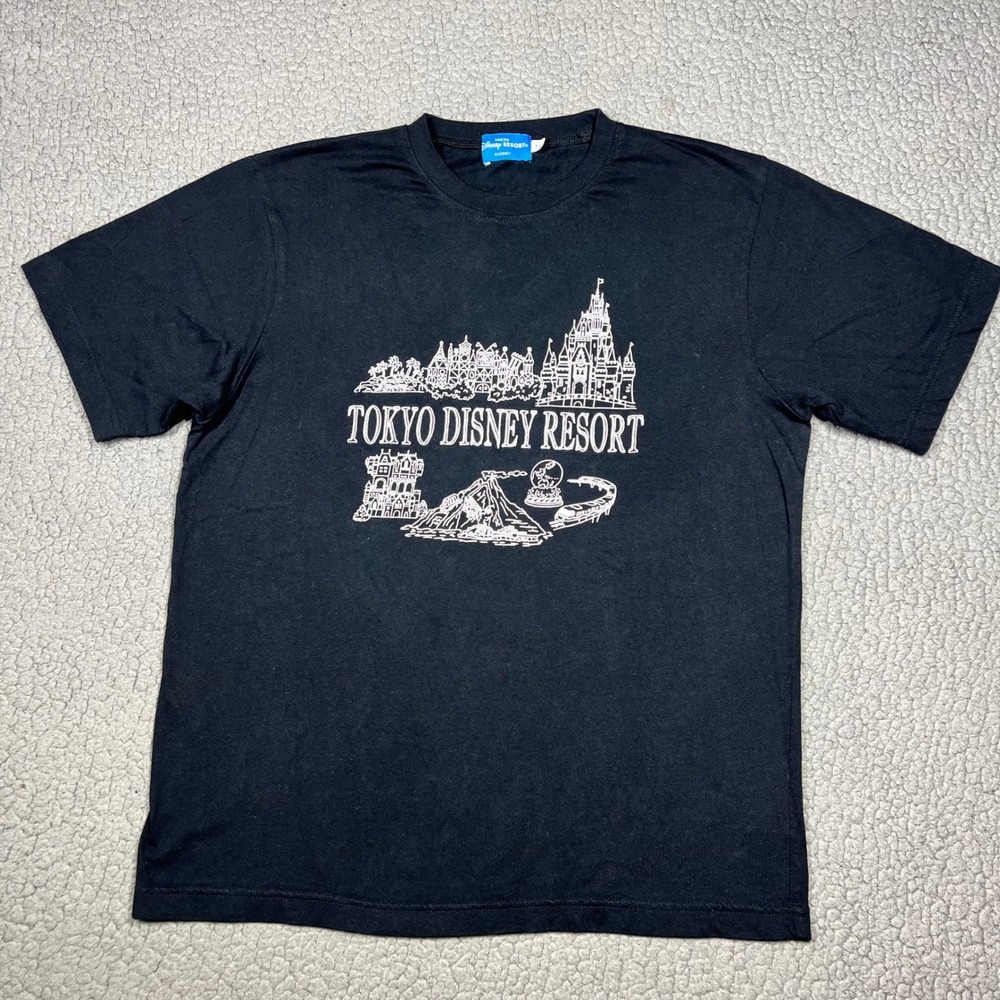 Tokyo Disney Resort Mens Large Black Graphic T-Shirt Parks Souvenir Monorail